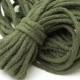 Green cotton rope 5mm Decorative rope  Khaki cotton cord 100% cotton cord Raw for crafts Braiding cord Drawstring rope Bulky yarn / 2 meters