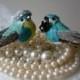 Tres Chic Turquoise Blue Bird Wedding Cake Topper,  LJO Collection Design  We Ship Internationally