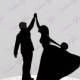 Wedding Cake Topper Silhouette Groom and Bride, Acrylic Cake Topper [CT7hf]