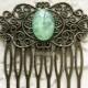 Bridesmaids Hair Comb Mint Green Wedding Bridal Hair Slide Elegant Hair Comb for Bride with Intricate Details