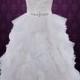 Princess Ruffle Ball Gown Wedding Dress With Lace Bodice 