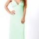 Mint open back dress - light green flowing maxi Dress - Mint spaghetti long dress - Mint bridesmaids dress
