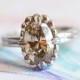 Platinum oval diamond ring - Custom Ring Design - Champagne Diamond ring - Custom Engagement Rings - Custom Rings by Anueva Jewelry