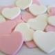 Sugar Candy Hearts Edible Cake Fondant Cupcake Topper, Wedding Edible Favor Heart, Pink White Party Decor, Engagement Anniversary Decor