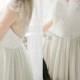 Romance illusion v back chiffon wedding dresses