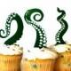 OCTOPUS TENTACLE Cupcake Toppers Pirate Themed Birthday Cupcake Toppers Wedding Cupcake Toppers Acrylic At Sea Octopus Tentacles