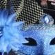 Royal Blue Venetian Floral Glitter Masquerade  Mask for Prom Ball Mardi Wedding Party  5E3A  SKU: 6E51