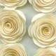 Mini Sand Ivory Roses Spiral Paper Flowers for Weddings, Bouquets, Events and Crafts