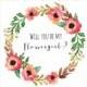 Printable - 'Will you be my Flower girl?' Autumn Floral Wreath Card