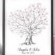 guest book ideas, finger print printable, wedding gift ideas, pink fingerprint tree, wedding thumbprint tree, thumbprint wedding tree print