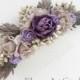 Shabby Chic Flower Comb, Cottage Shic Purple Bridal Headpiece, Romantic Bridal Comb, Purple Bridal Hair Flower, Rustic Style Hair Comb.