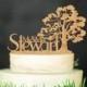 Tree Wedding Cake Topper Personalized Wood Cake Topper Rustic Cake Topper Wooden Mr Mrs Last name topper