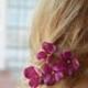 Purple Flower Hair Pins, Wedding Hair Accessories for Bridesmaids. Handmade Fabric Flower Floral Bobby Pin.