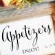 Wedding Appetizers Sign Appetizer Signage Appetizers Enjoy! (Frame NOT included)