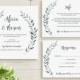 Wedding Invitation template rustic printable invitation set 