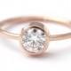 Rose Gold Diamond Engagement Ring - Solitaire Engagement Ring - 0.5 Carat Diamond Ring - 18k Gold