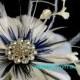 Something Blue Bridal Fascinator, Peacock Wedding Headpiece, Feather Bridal Headpiece, Flower Hair Clip, Feather Fascinator, ART NIRVANI