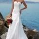 Sommer Strand Chiffon-Hochzeitskleid mit eingekerbten Dekollete und Slim-Line Kleid - Festliche Kleider 
