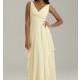 Long V-Neck Chiffon Bridesmaid Dress - Brand Prom Dresses