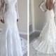 Mermaid Long Sleeves White Lace Wedding Dress 