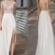 Beautiful White Side Split Prom Dress, Open Back Charming Bridesmaid Dresses, Cheap Simple Beach Wedding Dress, WG65