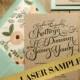 Rustic Wedding Invitation, Mint & Kraft Wedding Invite, Rustic Wedding Invite, Calligraphy Invitation - LASER PRINTED Sample Set