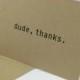 The Dude 'Casual' Thank You Card - 10 note cards