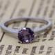 Alexandrite 1ct solitaire ring in Titanium or White Gold - engagement ring - wedding ring - handmade ring