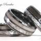 Antler Elk Wedding Band, Meteorite Inlay Tungsten Ring, Engagement Rings, Mens Tungsten Band, Tungsten Carbide, Mens Wedding Band, Mens Ring