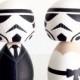 Star Wars inspired kokeshi doll cake topper set. Imperial Stormtroopers.