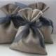 Set of 150 - Wedding Favor Bags. Grey Linen Favor Bags Medium 4" x 6"