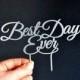 Best Day Ever Cake topper Wedding Gold Cake Toppers for wedding