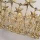 Metal Star Crown, Ornate Gold Crown, Cake Topper, Wedding Cake Topper, Rhinestone Crown, Religious Crown, Bridal Crown, Wedding Crown