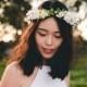 blossom and forest bridal wedding flower crown // Flore - cream / bohemian floral headpiece flower crown