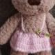 Plush brown Bear in skirt woodland plush bear brown stuffed bear woodland animal cute little bear crochet animal softie bear Halloween toy