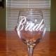 Bride decal, wedding decal, wine glass sticker,