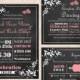 Printable Chalkboard Wedding Invitation Suite Printable Invitation Pink Black Invitation Heart Invitation Download Invitation Edited PDF