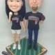 SF Giants Fans Girlfriend Boyfriend Valentines Gift Personalized Clay Figurines Based on Customers' Photos Baseball Wedding Cake Topper Gift