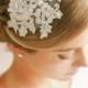 Silver lace headband, bridal lace headand, wedding headpiece, wedding hair - style 241