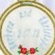Personalized Wedding Dress Label circle (ring) Crem  Satin by Natalia Sabins Custom Embroidered