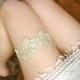 Gold wedding garter, Lace garter, golden garter, wedding garter belt  - style #479