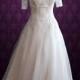 Organza Lace Ball Gown Wedding Dress With Short Sleeves 