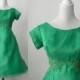 1950 Vintage Dress, Green Vintage Dress, 1950s Green Dress, Green Bridesmaid Dress, Retro 50s Dress, Green Party  Dress, 50s Party Dress