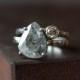 Custom Natural Silver-Clear Diamond Slice Ring