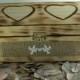 Rustic Wooden Box-Wedding -BURLAP-Wood Burned Box