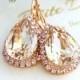 Light Silk Earrings, Champagne Earrings, Bridal Earrings, Bridal Drop Earrings, Swarovski Dangle Earrings, Bridesmaids Earrings,Gift For Her