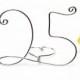 25th Anniversary/ Birthday Wire Number Cake Topper- Silver, Brown, Gold, Black, Red