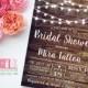 Rustic Glam Bridal Shower Invitation, Country Bridal Shower, String Lights, Wedding Shower, Vintage Barn Siding, PRINTABLE & CUSTOMIZABLE