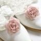 Blush Pink / White Flower Shoe Clips