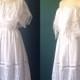 White wedding dress- Simple wedding dress- Boho wedding dress- Bohemian wedding-Mexican dress-Beach wedding dress-White cotton dress-Medium